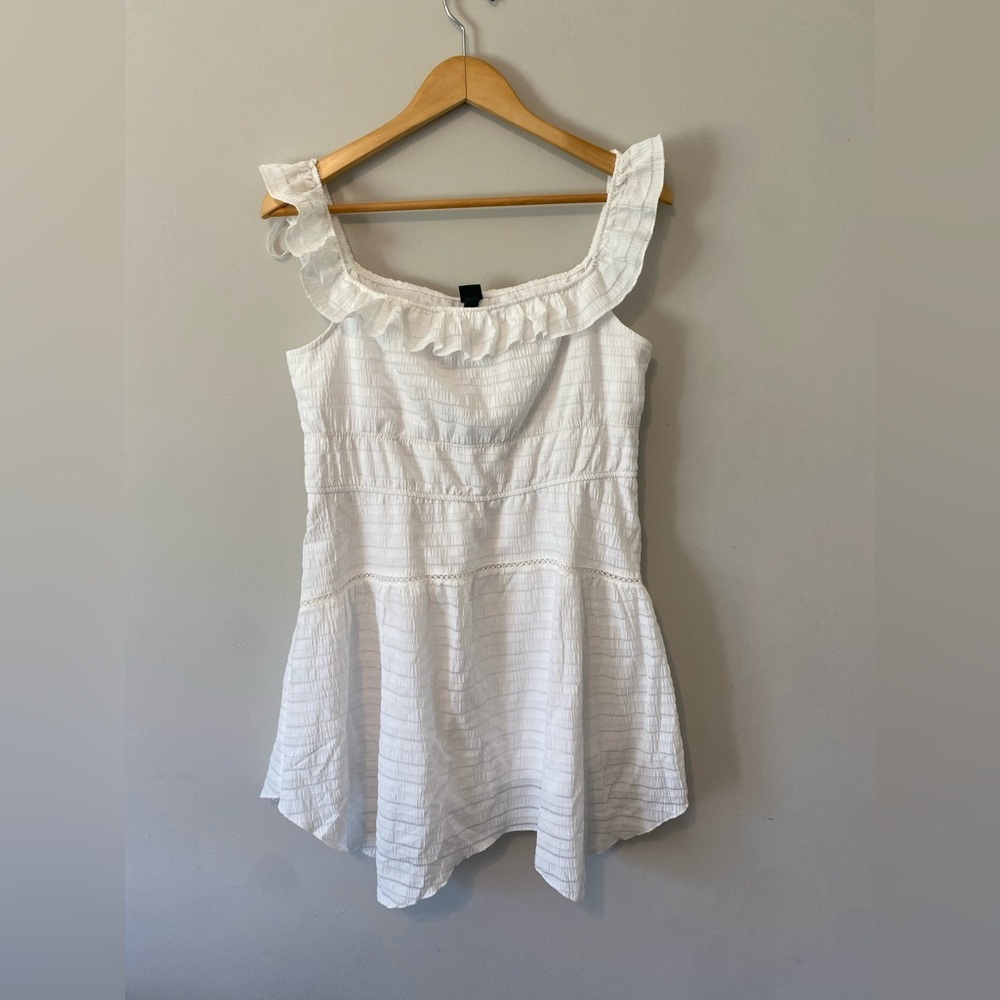 Wild Fable White Ruffle Cottagecore Tiered Mini Dress